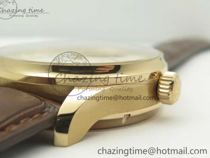 MIROTIME 1222 Portuguese Tourbillon IW504602 RG ZF Best Edition White Dial on Brown Leather Strap Stretchable 7178